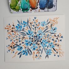 Blue florals . Un progetto di Pittura ad acquerello di Ellie Anne - 18.03.2021