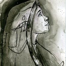 Tonantzin Aurora proyecto en Tinta China. Ink Illustration project by Ramon Fuentes Sandoval - 03.18.2021