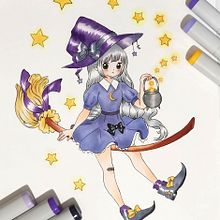 Mi Proyecto del curso: Coloreado con marcadores para dibujo manga. Un proyecto de Ilustración tradicional de Marcela Astete Bravo - 18.03.2021