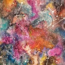 Mi primera nebulosa! Gracias infinitas a Ana que me abrio un universo entero! 🤩. Un progetto di Belle arti, Creatività, Illustrazione tradizionale, Illustrazione con inchiostro e Pittura ad acquerello di mariana.michalcikova - 19.03.2021