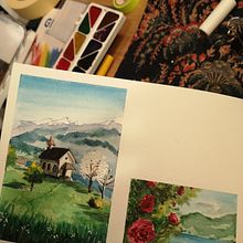Watercolor Amden / Quinten, CH. Un proyecto de Pintura a la acuarela de e_diana - 18.03.2021