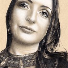 Selfportrait . Un projet de Dessin au cra, on , et Dessin de portrait de Bonita Hendriks - 15.09.2019