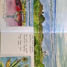My project in Watercolor Travel Journal course. Un proyecto de Pintura a la acuarela de Elena Dearth - 19.03.2021