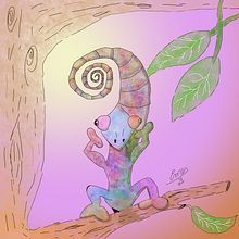 Camaleão Chorão. Un proyecto de Ilustración digital de Emes de Fátima - 19.03.2021