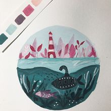 Meu projeto do curso: Técnicas de ilustração com aquarela e guache. Traditional illustration project by Tábata Pereira - 03.20.2021