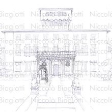 Villa di Maiano: entrance floral decoration.. Een project van  Interieurdecoratie,  Tekening y Sketchbook van Niccolò Biagiotti - 20.03.2021