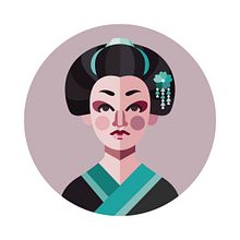 Geisha - vector illustration. Vector Illustration project by Susan Caroline Forestiero - 08.18.2018