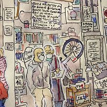 Comercios de Sabadell. Traditional illustration, Sketching, Drawing, Watercolor Painting, Architectural Illustration, and Sketchbook project by Agustí Bartolome - 03.20.2021