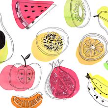 Manchas e Frutas. Un progetto di Disegno, Stampa, Illustrazione tradizionale, Pittura e Pittura ad acquerello di Ana Carolina Diniz - 20.03.2021