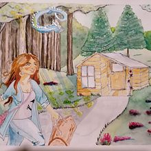 My project in Storytelling through Watercolor Illustration course. Traditional illustration project by Minka - 03.21.2021