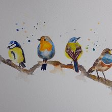My project in Artistic Watercolor Techniques for Illustrating Birds course. Painting, and Watercolor Painting project by cindyververs - 03.21.2021