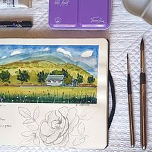 Mi Proyecto del curso: Cuaderno de viaje en acuarela. Pintura em aquarela projeto de almudecar - 21.03.2021