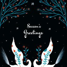 Christmas Card Design. Acr, lic Painting, Design, Editorial Illustration, Gouache Painting, and Traditional illustration project by Cagla Zimmermann - 03.21.2021