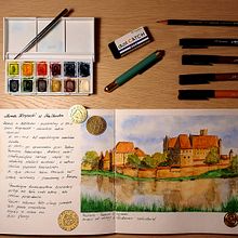 Mój projekt w Akwareli Travel Journal oczywiście. Un proyecto de Pintura a la acuarela de Ewelina Sosinska - 21.03.2021