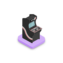 "Soft arcade" | Isometric vector illustration. Traditional illustration, and Vector Illustration project by Mariana da Rocha Lima - 03.22.2021