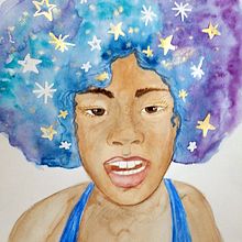 My project in Illustrated Portrait in Watercolor course. Traditional illustration project by Minka - 03.22.2021