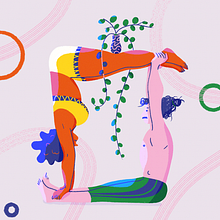 Spring Yoga . Un proyecto de Diseño gráfico, Ilustración tradicional e Ilustración digital de Sara Lainez - 21.03.2021