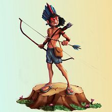 Índio guarani do pico do jaraguá. Un proyecto de Pintura digital, Ilustración tradicional, Diseño de personajes e Ilustración digital de Eduardo Estevão - 17.03.2021