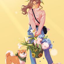 Hello Spring. Un progetto di Character design, Illustrazione tradizionale e Illustrazione digitale di Sara Vilà Cardona - 24.03.2021