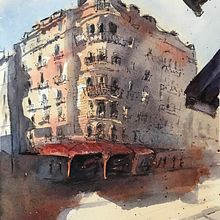 My project in Architectural Sketching with Watercolor and Ink course. Watercolor Painting project by darcie_booth - 03.24.2021