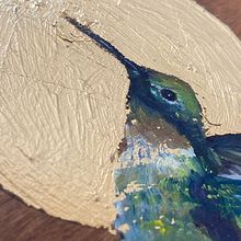 Colibrí, óleo sobre madera Ein Projekt aus dem Bereich Ölmalerei von Olivia Fregoso - 24.03.2021