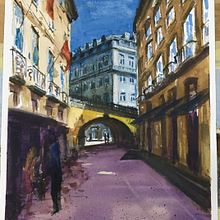 My project in Architectural Illustration with Watercolor course... lots of good suggestions and excellent links for deepening the topics. Not so easy to follow, but the explanations were very clear. . Architectural Illustration project by Claudia Martin - 03.24.2021
