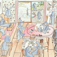Recreation Time in the Convent. Drawing, Traditional illustration & Ink Illustration project by gabi_ncl - 03.24.2021