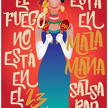 Poster para MalaMamaña Salsa Bar. Een project van Posterontwerp y Traditionele illustratie van Stefanny Aragón - 25.03.2021