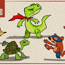 Super Animals. Projekt z dziedziny Animacje 2D, Projektowanie postaci, Trad, c, jna ilustracja, Ilustracja c i frowa użytkownika Camilo Ducuara Gordillo - 26.03.2021