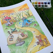 My project in Storytelling through Watercolor Illustration course. Traditional illustration, Social Media, Creativit, Drawing, Watercolor Painting, Artistic Drawing, Children's Illustration & Instagram project by Alma M - 03.24.2021