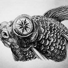 Compass fish Ein Projekt aus dem Bereich Traditionelle Illustration von Olga Kharytonchik - 25.03.2021