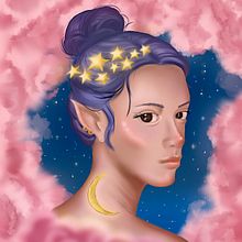 Mi Proyecto del curso: Night sky fairy✨. Ilustração digital projeto de amanda_m_sanchezr - 27.03.2021