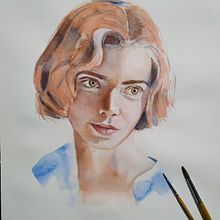 Retrato en acuarela. Un proyecto de Pintura a la acuarela de Alevtina Shaburnikova - 28.03.2021