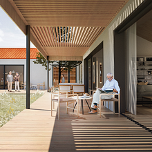 Architectural competition- Day-care for elderly. 3D, Architectural Illustration, Architecture, Interior Architecture, and ArchVIZ project by Nina Ćulafić - 03.28.2021