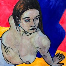 Final project - nude in neon. Artistic Drawing, Color Theor, Drawing, and Figure Drawing project by Nadia Ohlin - 03.28.2021