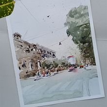 Paisaje urbano de mi ciudad Ein Projekt aus dem Bereich Aquarellmalerei von Gustavo Bareiro - 28.03.2021