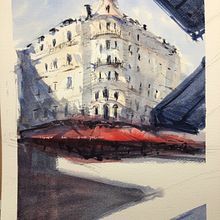 My project in Architectural Sketching with Watercolor and Ink course. Watercolor Painting project by Domenico Spingardi - 03.28.2021