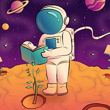 Mi Proyecto del curso: Ilustración profesional. Poema Ilustrado: "El planeta del Conocimiento" ⭐🚀. Un proyecto de Ilustración tradicional, Ilustración digital e Ilustración vectorial de Maria Virginia Gonzalez - 20.03.2021