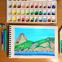 Meu projeto do curso: Caderno de viagem em aquarela. Pintura em aquarela projeto de Gloria Brito - 06.04.2021