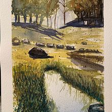Mi Proyecto del curso:  Paisajes naturales en acuarela. Watercolor Painting project by Ventura Labbé - 03.29.2021