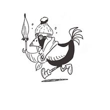 Chicken in winter (character). Un proyecto de Ilustración tradicional de Alvise Brugnolo - 29.03.2021