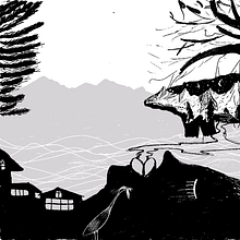 Silhouette drawing for a story "A bear's house" by Alice Hoffman. Projekt z dziedziny Trad, c, jna ilustracja, Sketching, R, sunek ołówkiem, Kreat, wność,  R, sunek, Stor, telling,  R, sunek art, st, czn, R, sunek c, frow,  R i sunek atramentem użytkownika Beant Kaur Dhillon - 30.03.2021