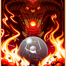 Gandalf vs Balrog. Digital Drawing, Digital Illustration, and Vector Illustration project by Sergio Pérez Tejero - 03.30.2021