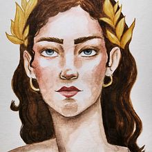 Diosa Griega. Een project van Traditionele illustratie y Aquarelschilderen van Chloé F. S. - 31.03.2021