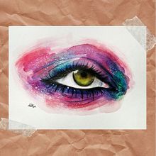 Ojo en acuarela y lápiz. Een project van Traditionele illustratie,  Illustratie met inkt y Aquarelschilderen van Chloé F. S. - 10.01.2021