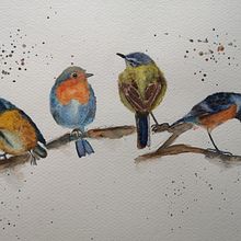 My project in Artistic Watercolor Techniques for Illustrating Birds course. Pintura em aquarela projeto de Gosia - 31.03.2021