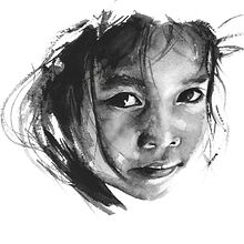 Loose watercolour portrait in black . Watercolor Painting project by Sarah Stokes - 03.31.2021