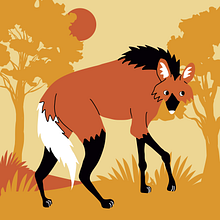 Lobo guará - Animais do cerrado Ein Projekt aus dem Bereich Digitale Illustration von Kamilla Borges Almeida - 01.04.2021