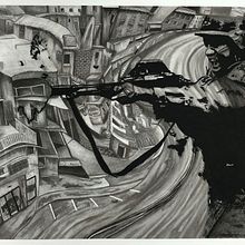Remnants (of my country) Charcoal and graphite on paper 30’’x 40’’ 2020. Un proyecto de Ilustración arquitectónica, Dibujo artístico, Dibujo anatómico y Dibujo a lápiz de Maria - 01.04.2021