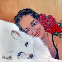 Las miradas de Elisabeth (serie retratos de técnica mixta sobre madera ). Fine Arts project by Liliana Quintero - 04.01.2021